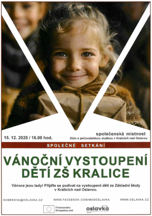 Vánoční vystoupení dětí ZŠ Kralice