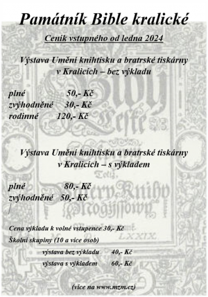 Ceník vstupného 